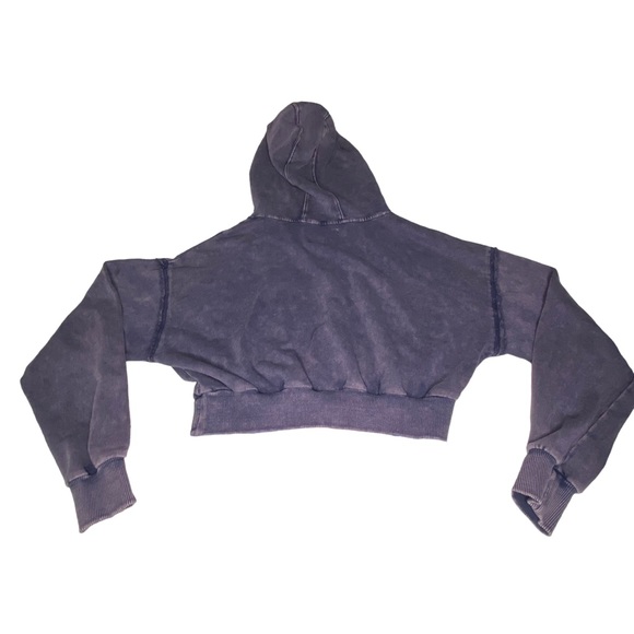 Aeropostale Cropped Sweatshirt with hoodie Size Small Distressed - Picture 8 of 8